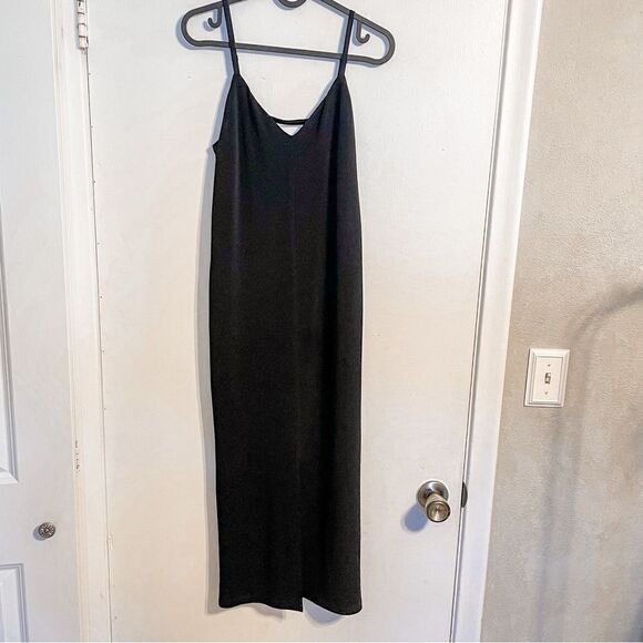 Alice + Olivia Slip Dress Midi Black 6 - Picture 7 of 9